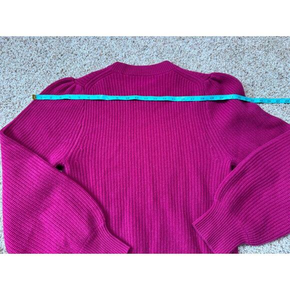 J CREW Sweater, Size women's MEDIUM, 100% Cashmere, Hot Pink; crew neck - Picture 9 of 9